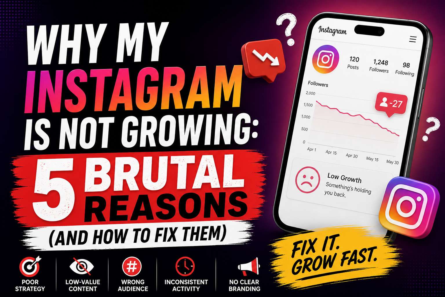 Why My Instagram Is Not Growing: 5 Brutal Reasons (And How to Fix Them)