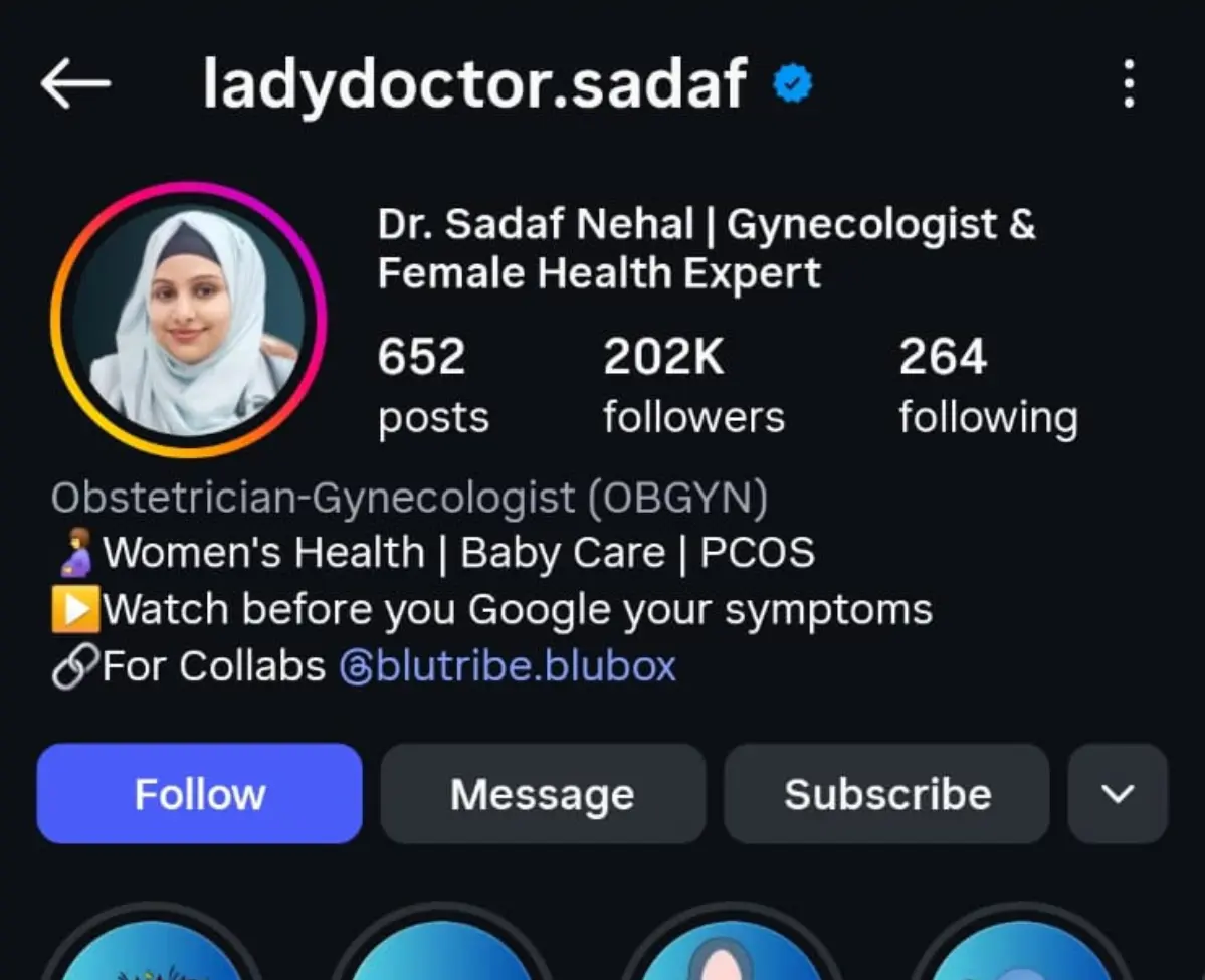 Client transformation results for @ladydoctor.sadaf_