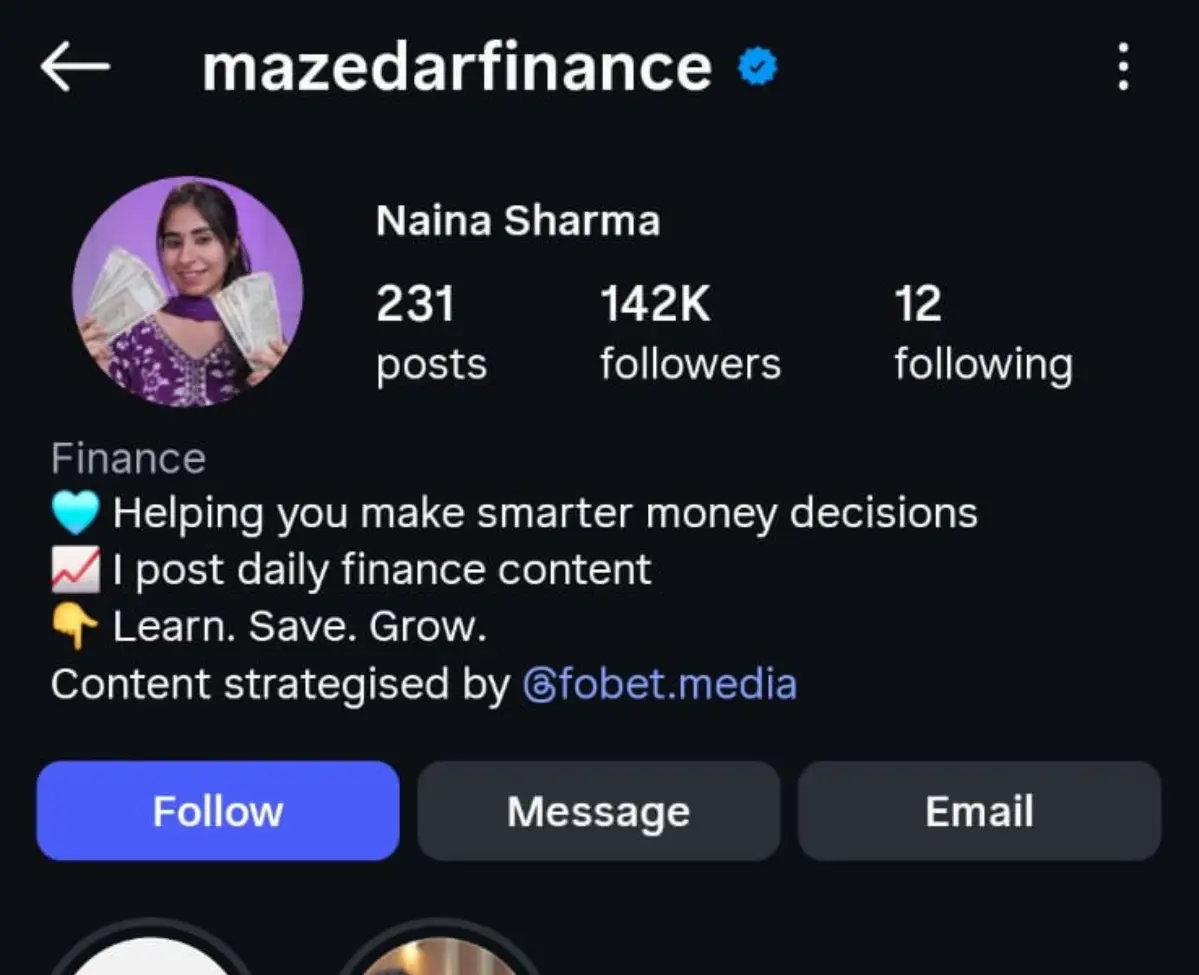 Client transformation results for @mazedarfinance